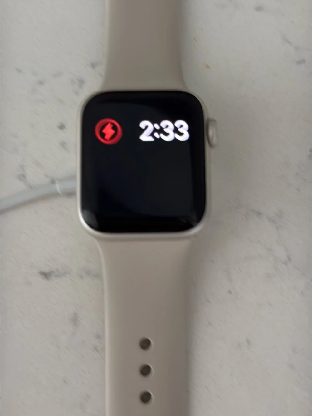 Apple Watch in Sandstone Gray with Silicone Sport Band